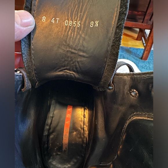 Prada Boots 4T0855  UK 8.5 Black Leather - Picture 7 of 9